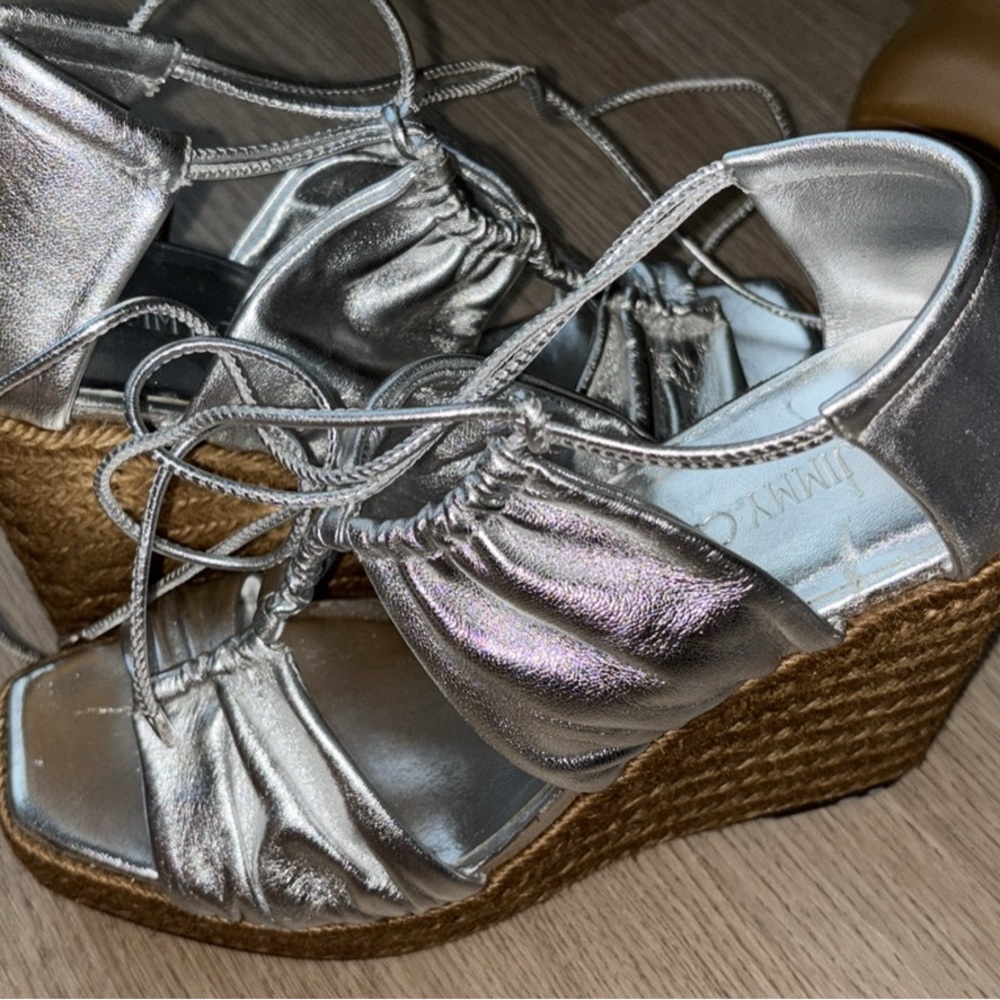 Silver jimmy Choo espadrilles
